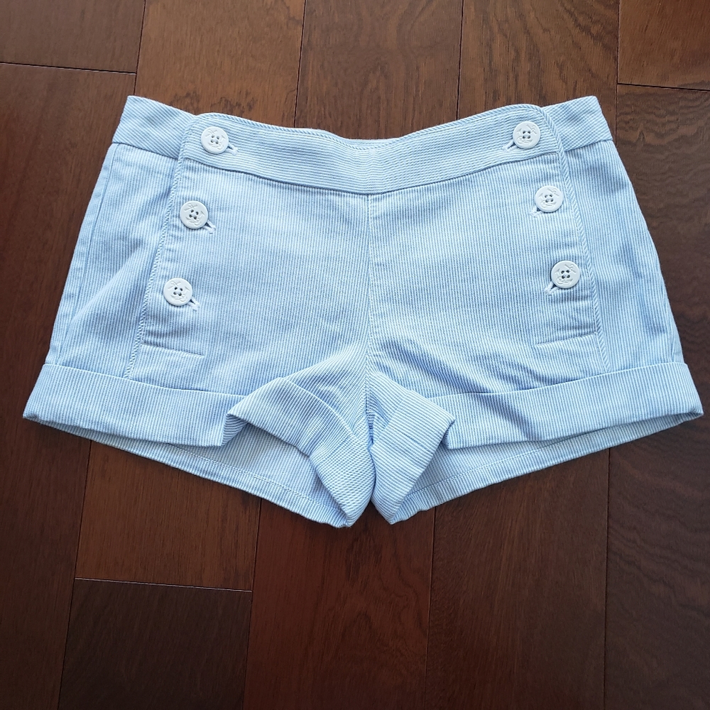 Aritzia Talula Blue and White Stripe Shorts Size 4